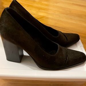 Storie Di Scarpe Italy |Y2K |Cowhide Calfskin Point/Toe Block Heels-3.75”|Sz: 7